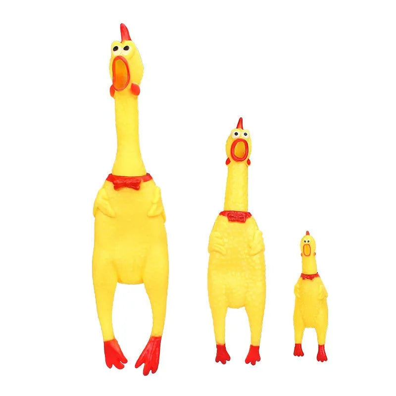 DKSTINYE Squeaky Chicken Dog Toy Squeaker Chew Rubber
