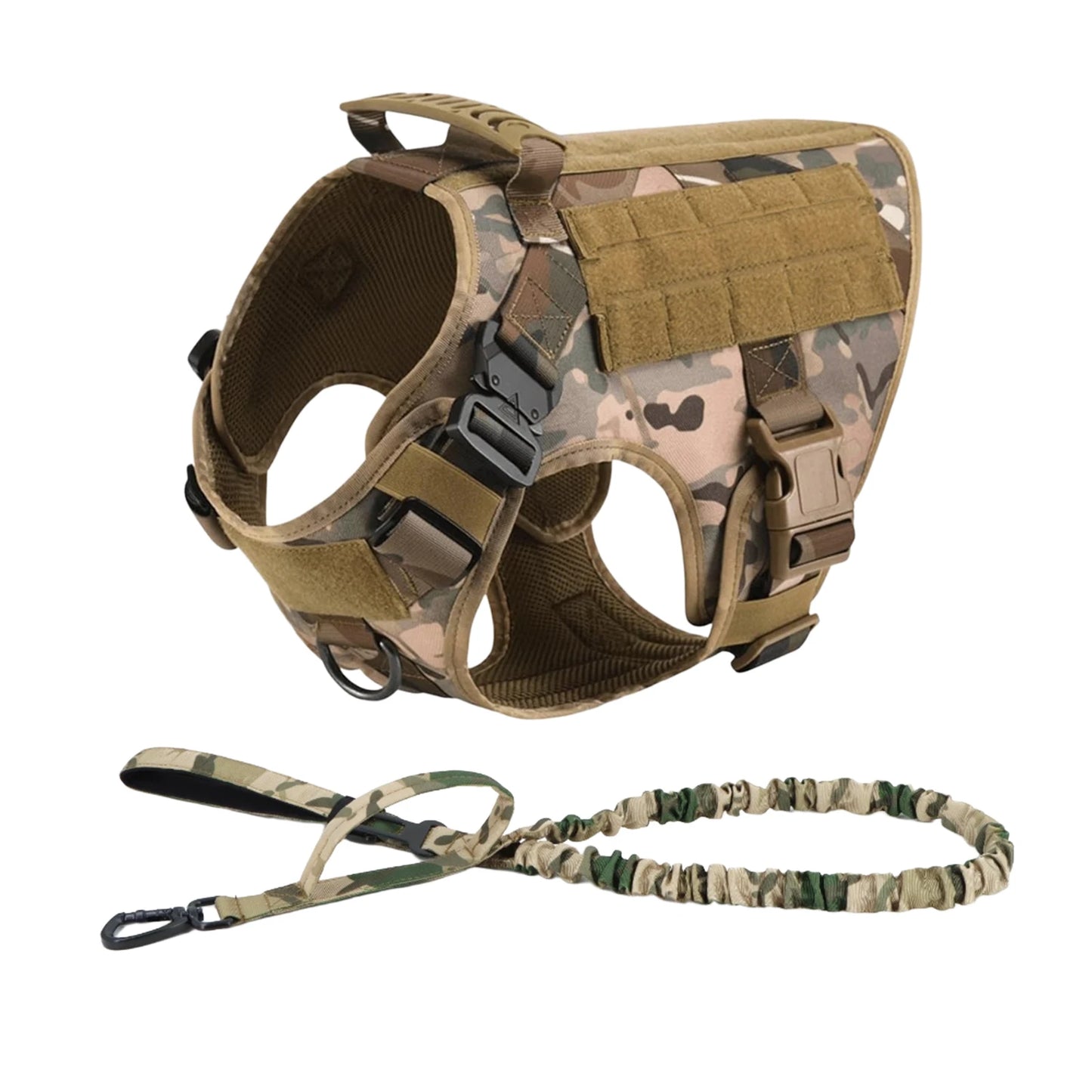 Tactical Dog Harness Vest With Molle Pouches For Medium To Large Dogs