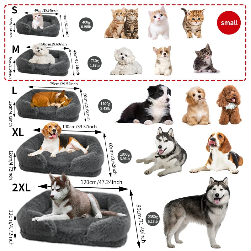 Orthopedic Dog Bed For Large Dogs Thickened Foam With Plush Cover