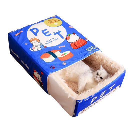NONECN Universal Snack Box Cat Bed Enclosed For Home Travel