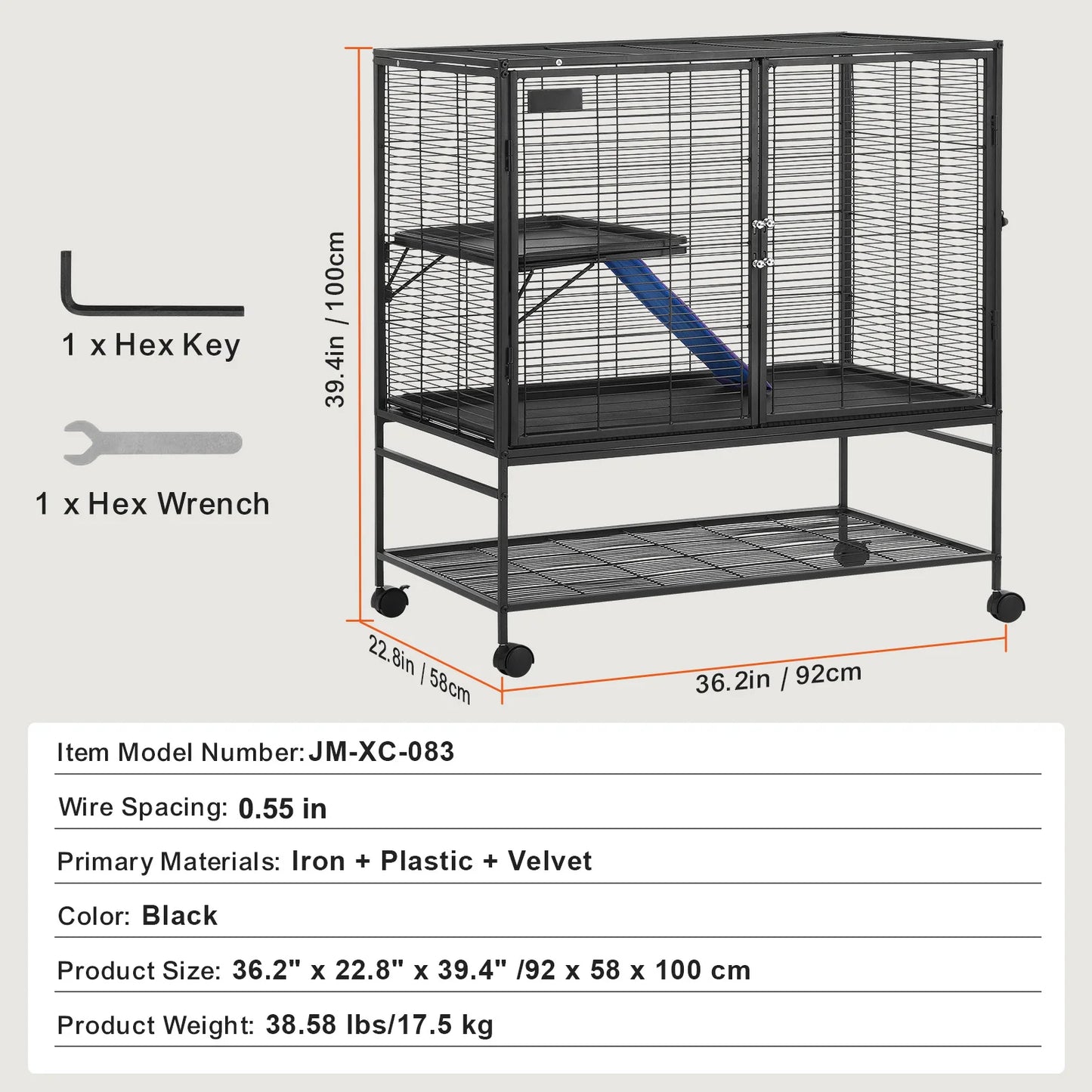 NONECN Ferret Cage 4-Tier Critter Nation