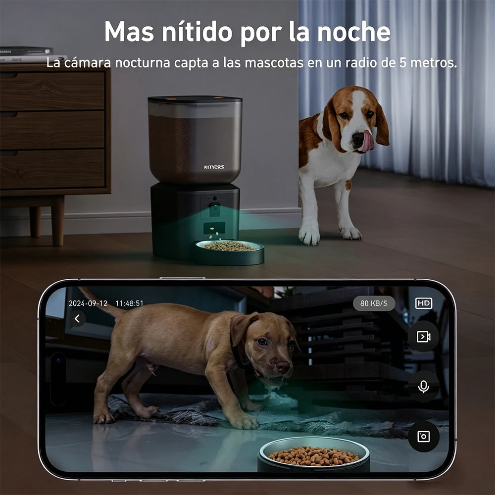 Nityers Automatic Cat Feeder With 1080p Camera And Night Vision