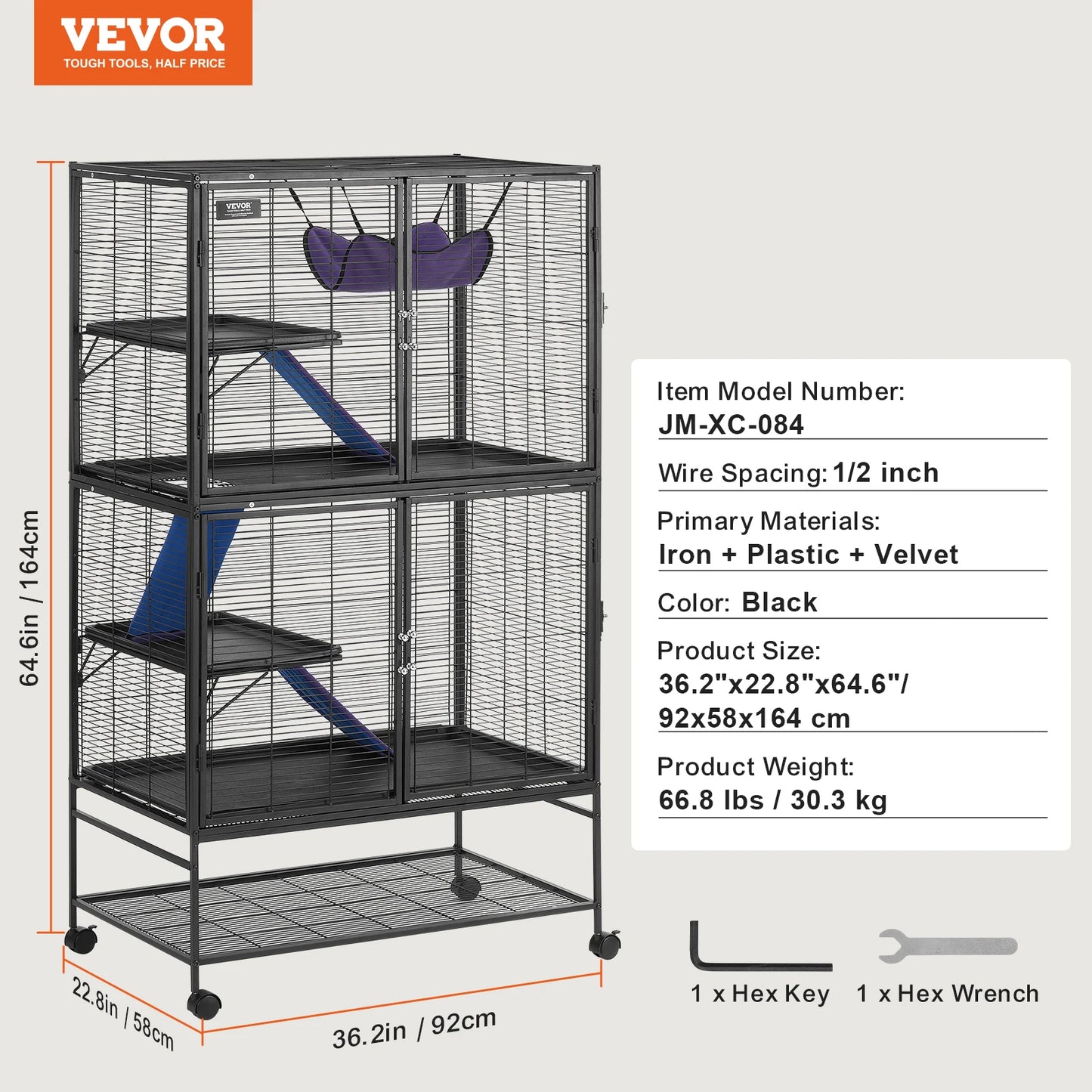 SucceBuy Multi Level Small Animal Cage For Rodents