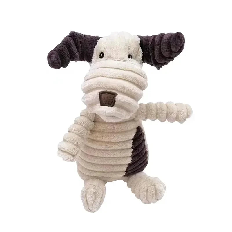 Plush Dog Toy Squeaky Bite Resistant Corduroy For All Dogs