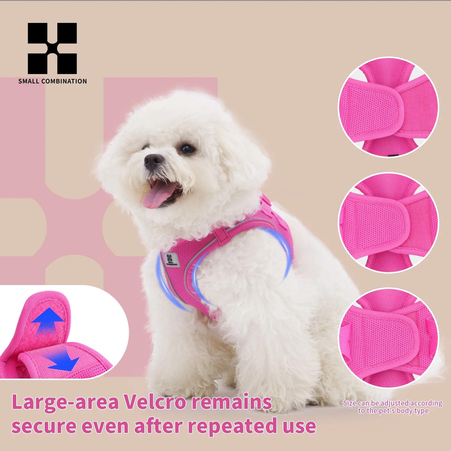 Dog Harness Leash Set for Small-To-Medium Dogs Reflective Adjustable