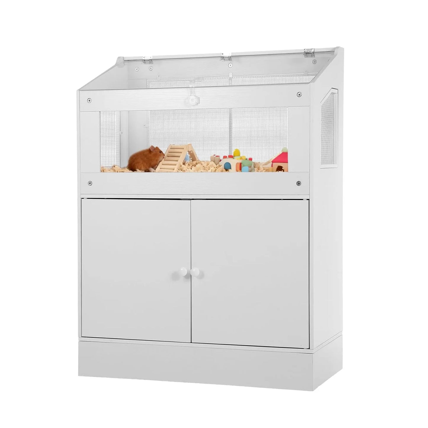 HiMISS Acrylic Animal Cage With Storage Cabinet Habitat