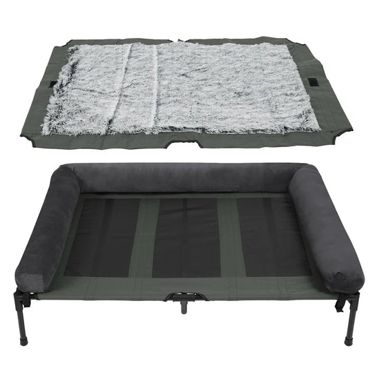 BORWART CN Outdoor Raised Dog Bed With Cooling Breathable Mat