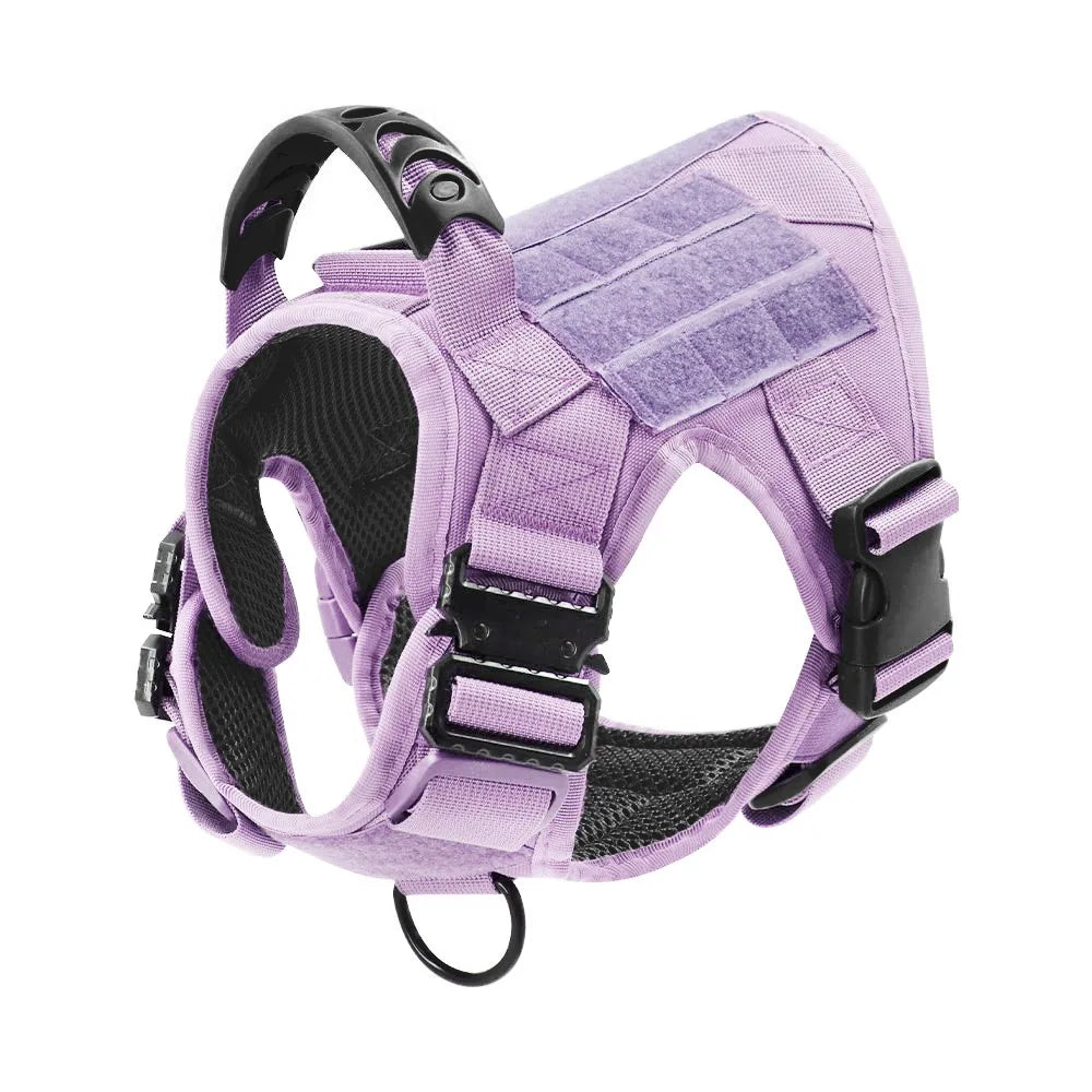 Military Style Padded Nylon Dog Harness With Quick Release Buckle