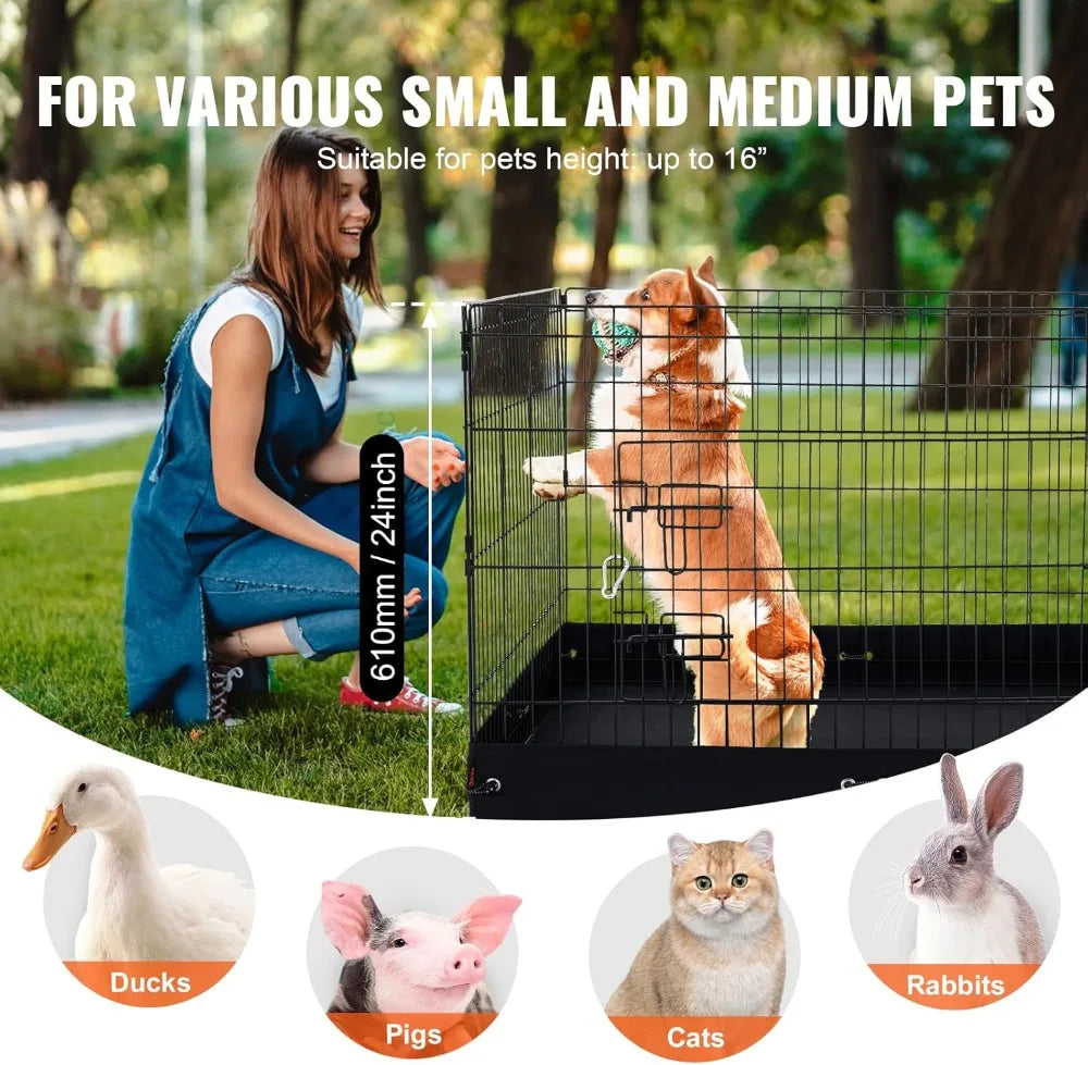 Dog Playpen 4 Panels Foldable Metal Exercise Pen With Door