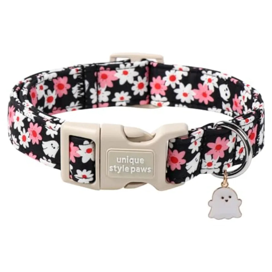 Dog Collar With Pendant Coconut Tree Design Plastic Buckle