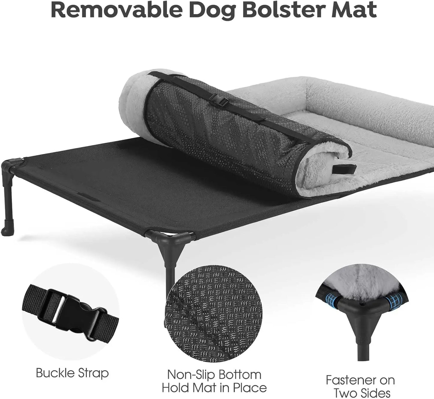 Elevated Orthopedic Dog Bed With Fluffy Bolster For Pet Comfort