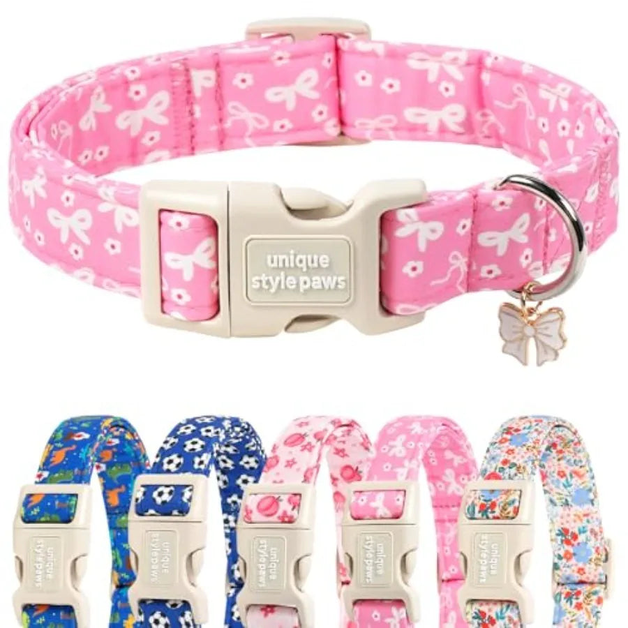 Dog Collar With Pendant Coconut Tree Design Plastic Buckle