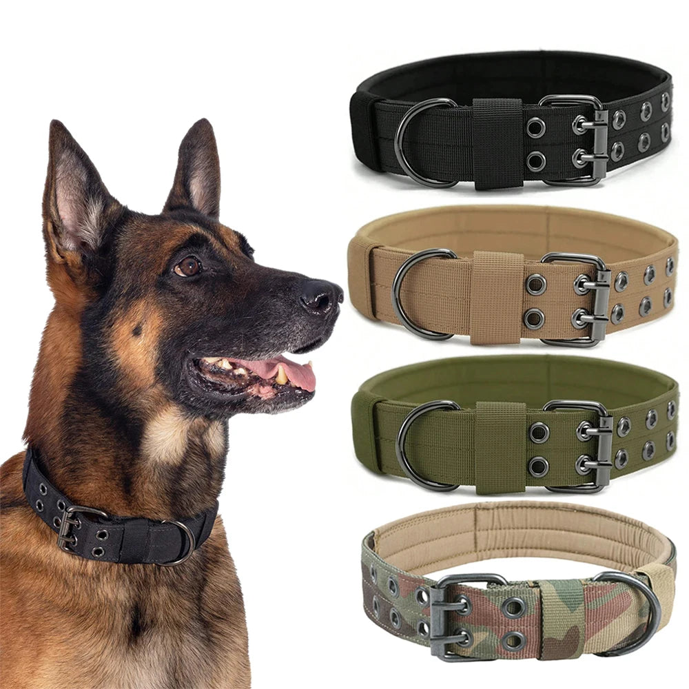 Durable Nylon Tactical Dog Collar For Active Working Pets