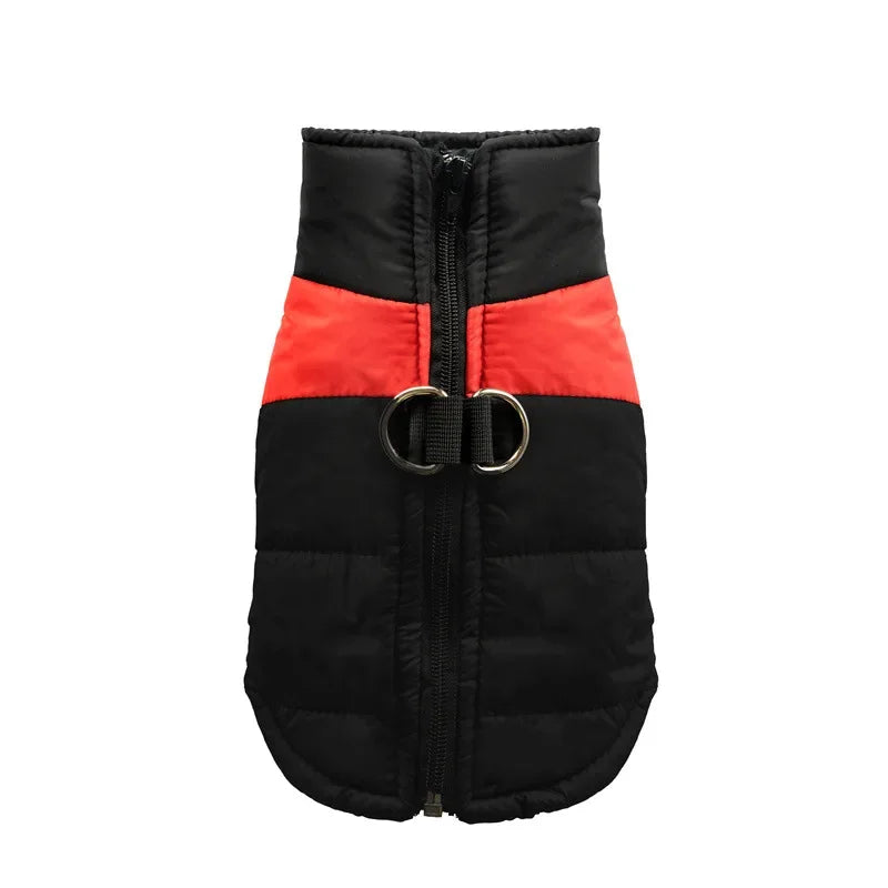 Waterproof Warm Dog Coat With Padded Zipper Jacket For Dogs