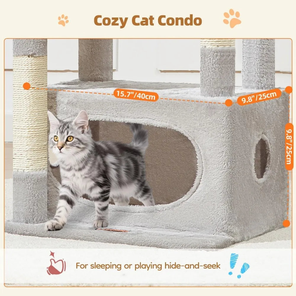 NBVCX Cat Tree With Condo And Plush Perch Indoor Cats