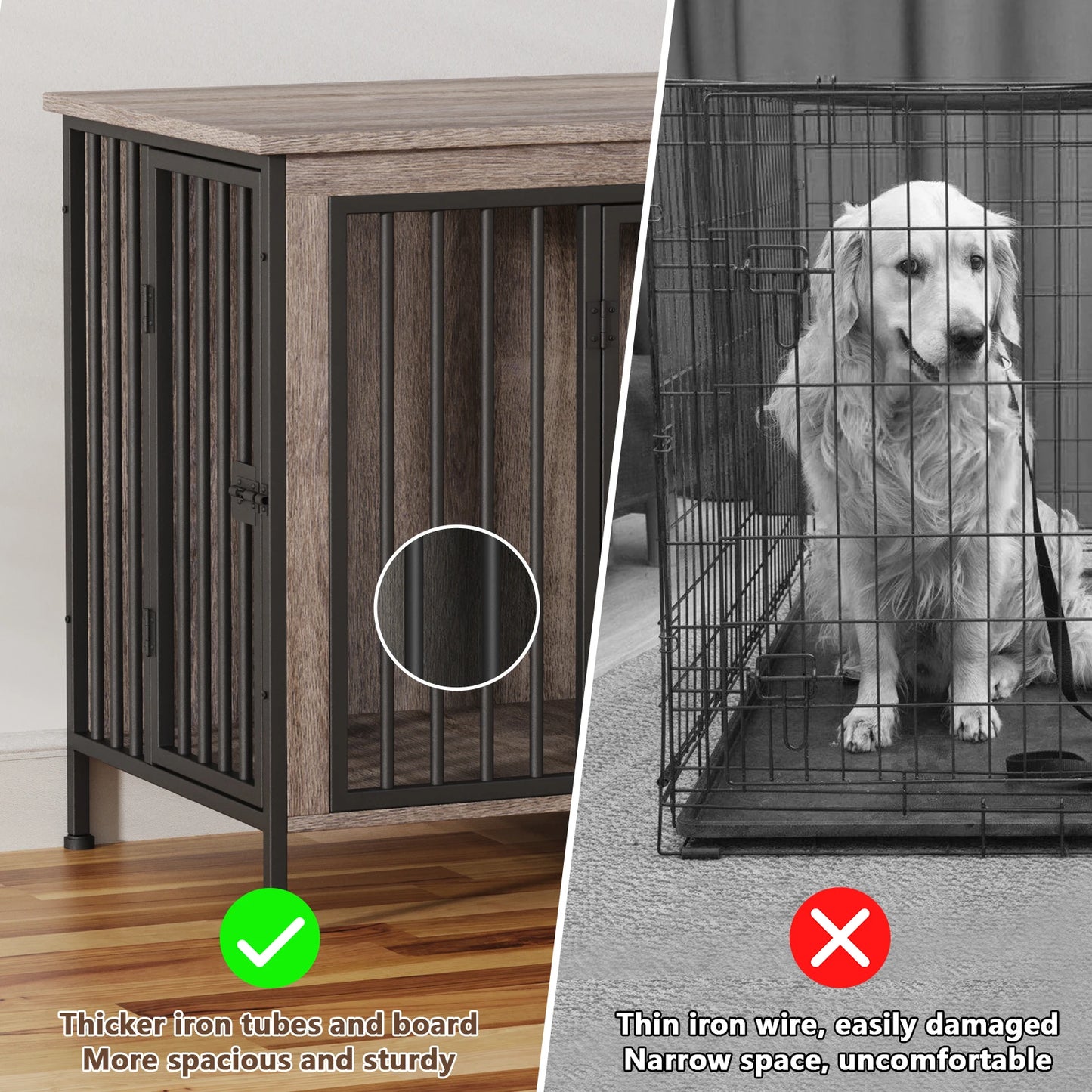 Heavy Duty Dog Crate Furniture Kennel Table For TV Stand