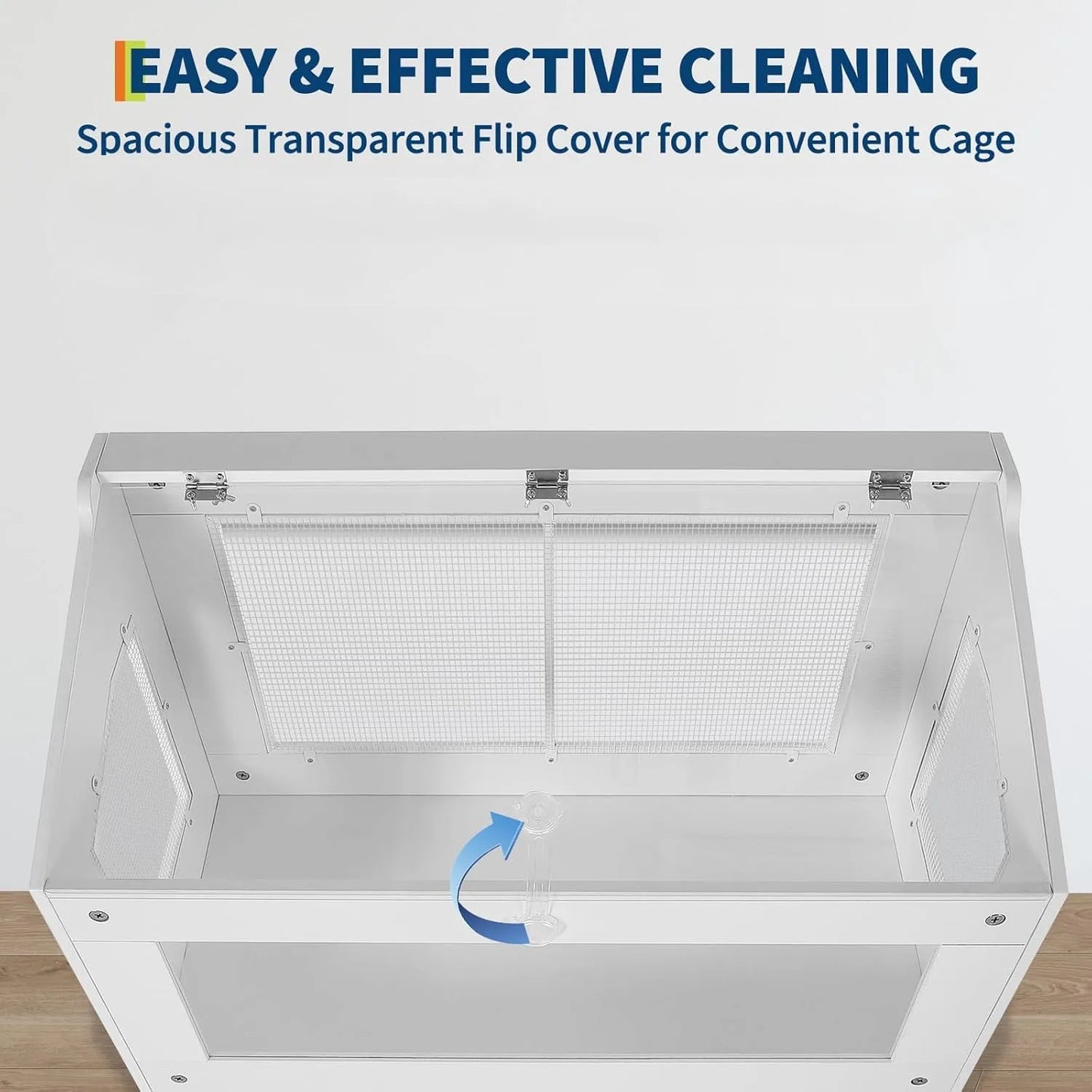 HiMISS Hamster Cage With Storage Cabinet And Easy View Acrylic Panels
