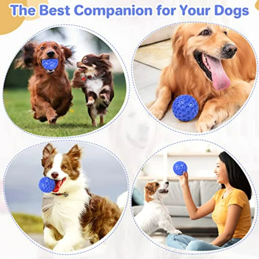 Indestructible Squeaky Dog Ball For Aggressive Chewers Cleans Teeth