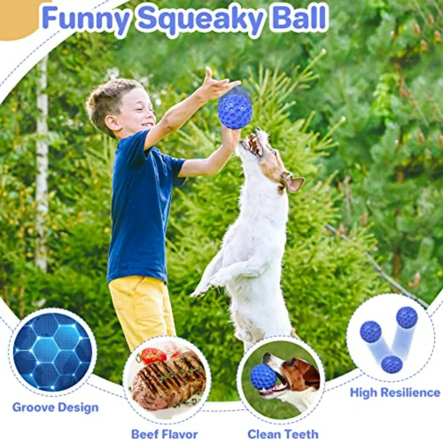 Indestructible Squeaky Dog Ball For Aggressive Chewers Cleans Teeth