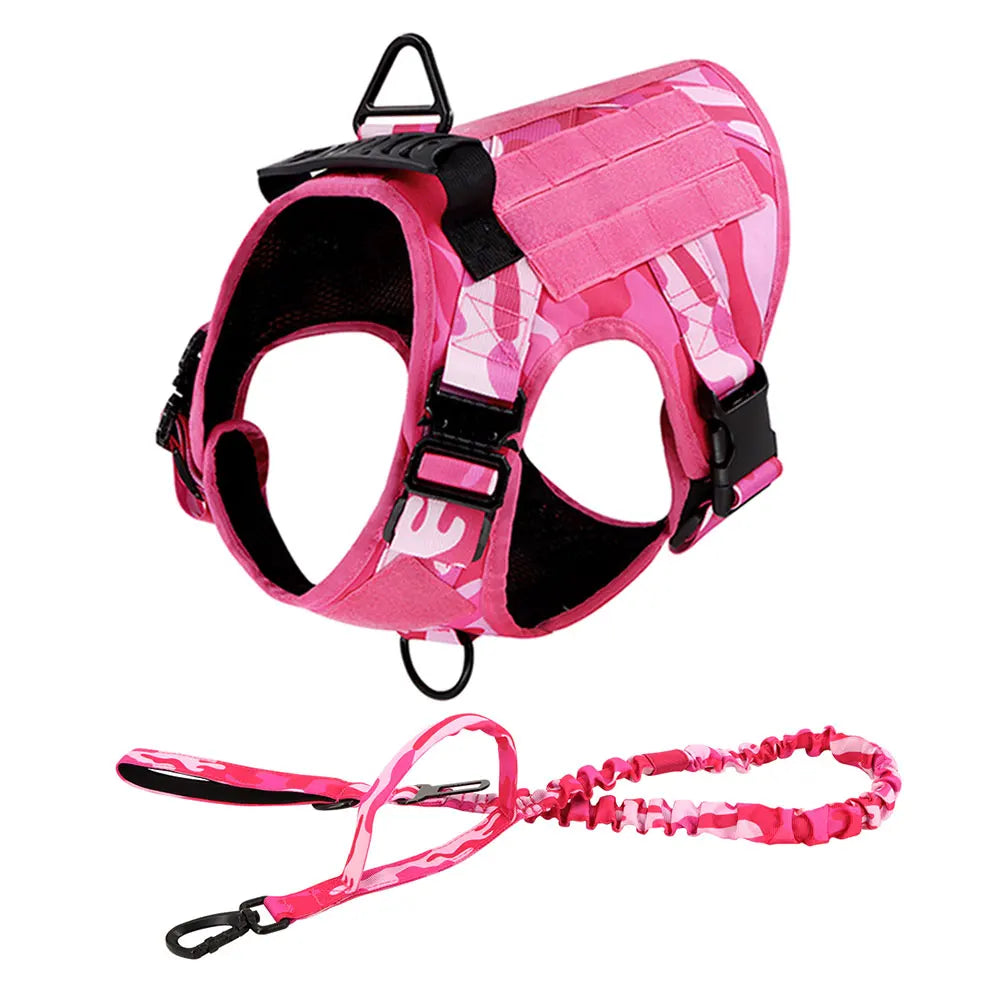Military Style Padded Nylon Dog Harness With Quick Release Buckle