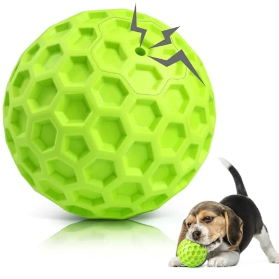 Indestructible Squeaky Dog Ball For Aggressive Chewers Cleans Teeth