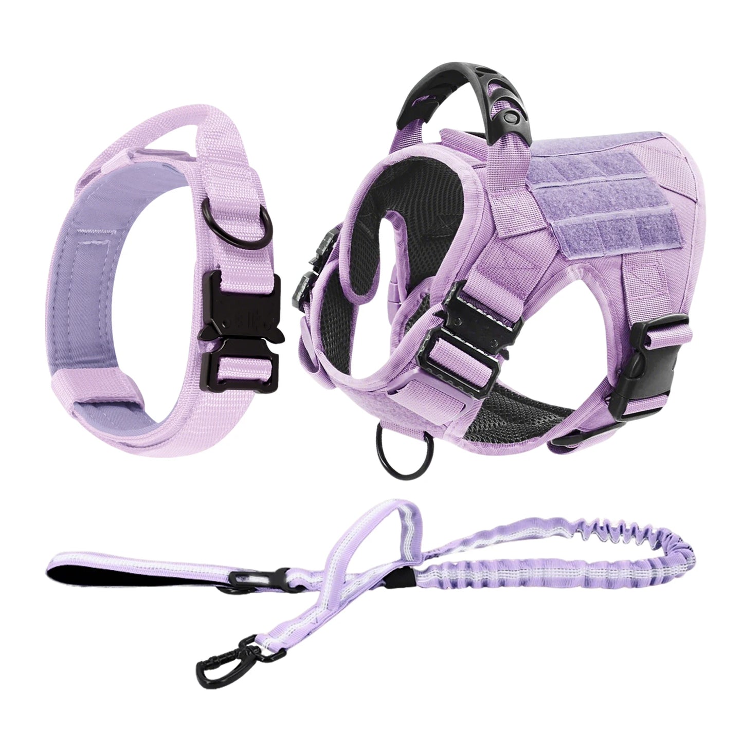 Military Style Padded Nylon Dog Harness With Quick Release Buckle