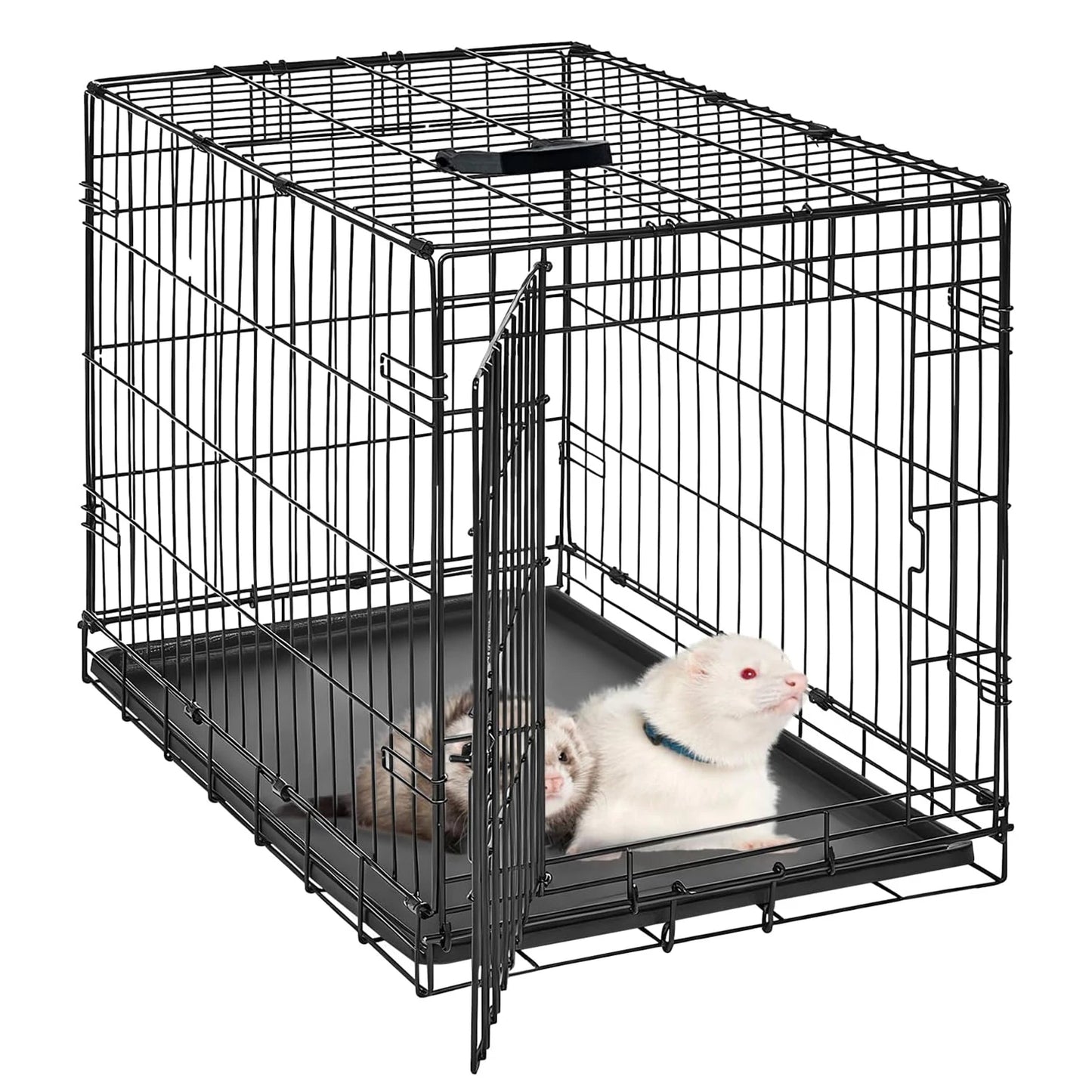 HiMISSCN Rabbit Cage Portable Foldable Carrier With Tray