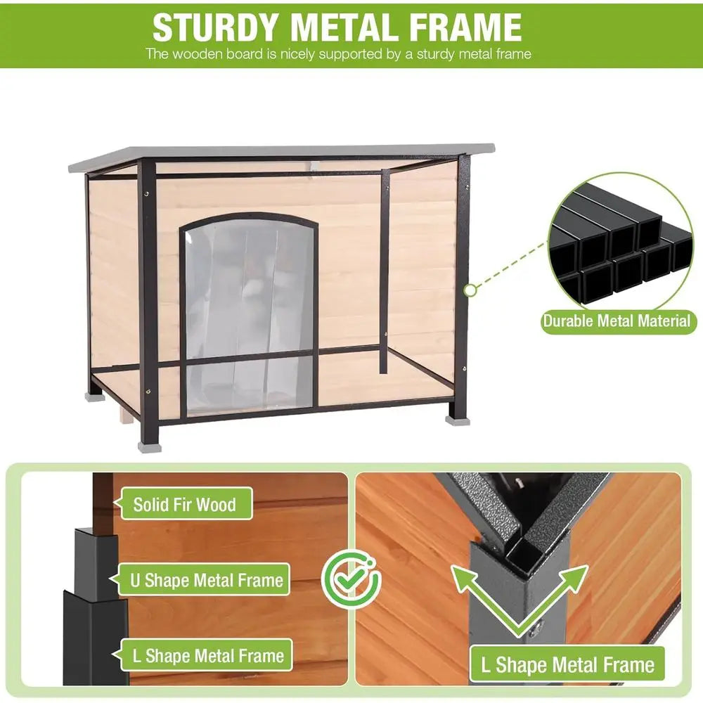 Outdoor Insulated Heated Dog House With Thermostat Heating Pad