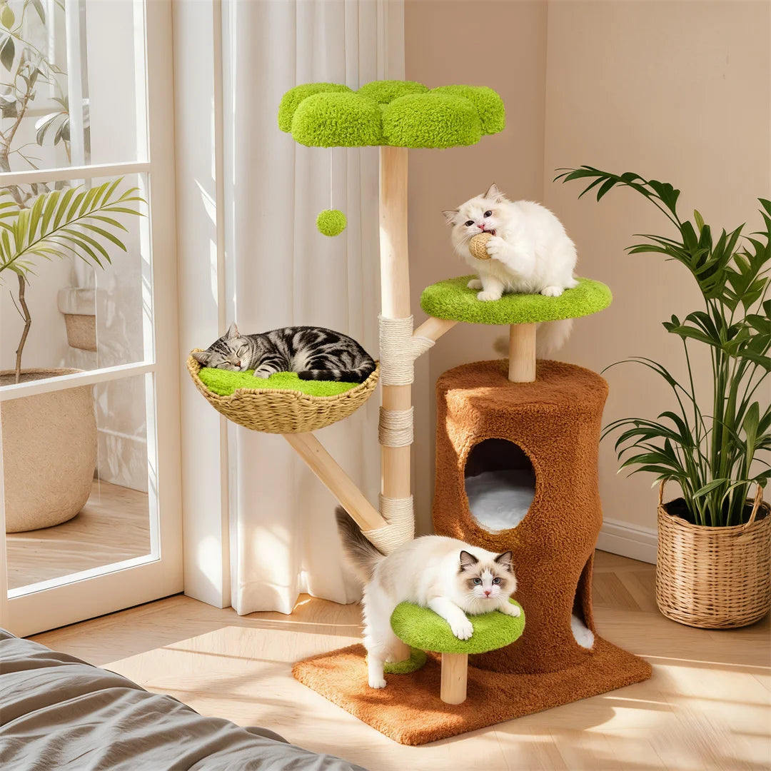 BINGOPAW Multi Level Cat Tree With Scratching Posts For Cats