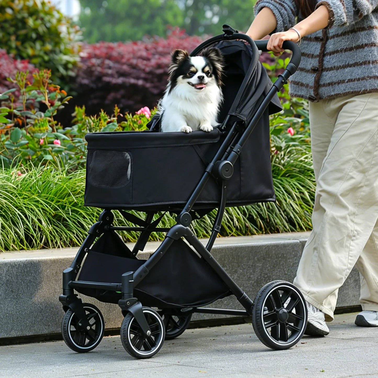 PAWZ Road Foldable Pet Stroller for Small to Medium Dogs