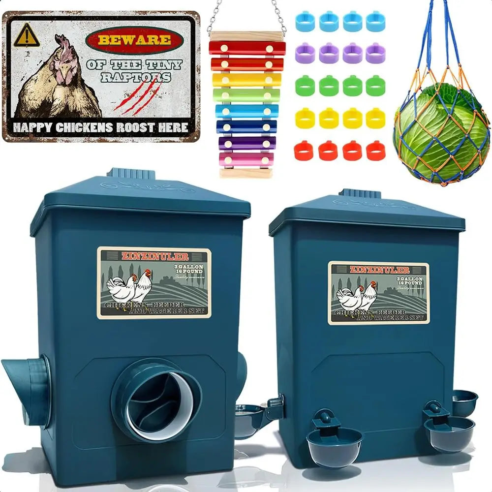 Automatic Port and Cup Waterer Set for Chicken Coop