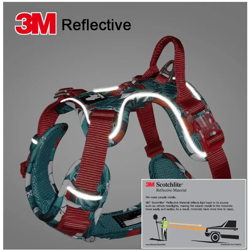 TRUELOVE Explosion-Proof Reflective Camouflage Dog Harness, Easy Adjust