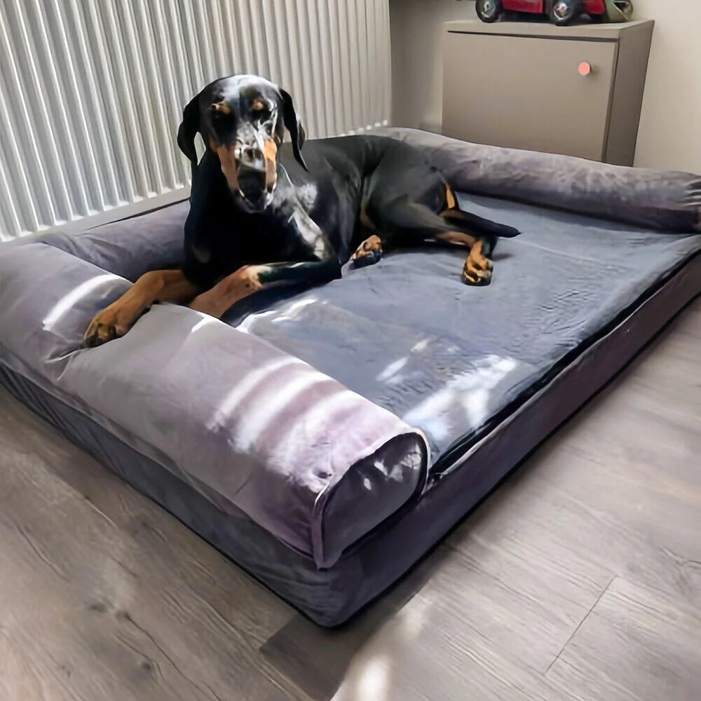 BORWART Calming Orthopedic Memory Foam Dog Bed With Removable Waterproof Cover