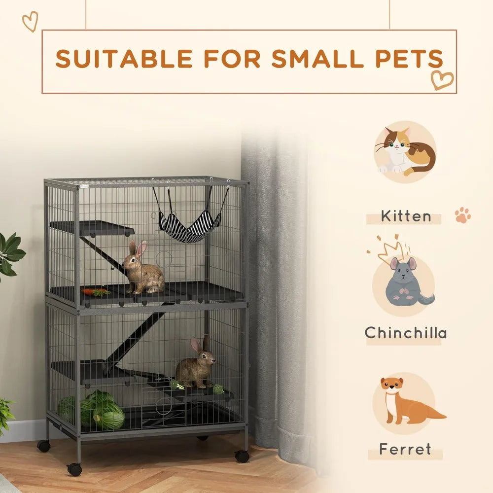 DAFIFY 5 Tier Small Animal Cage With Hammock And Heavy Duty Steel Wire