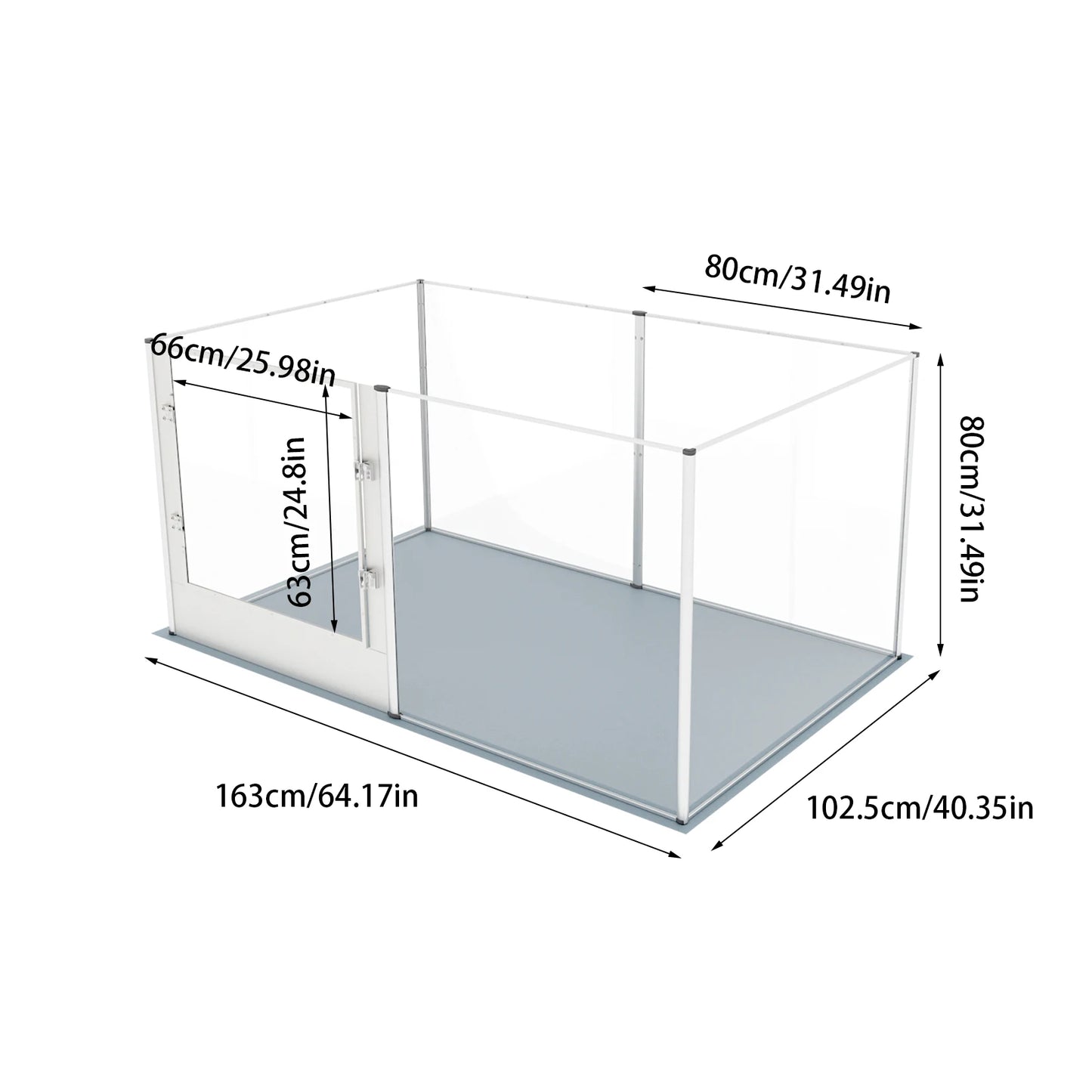 BINGOPAW Acrylic Dog Playpen Fence With Waterproof Mat Six Panel