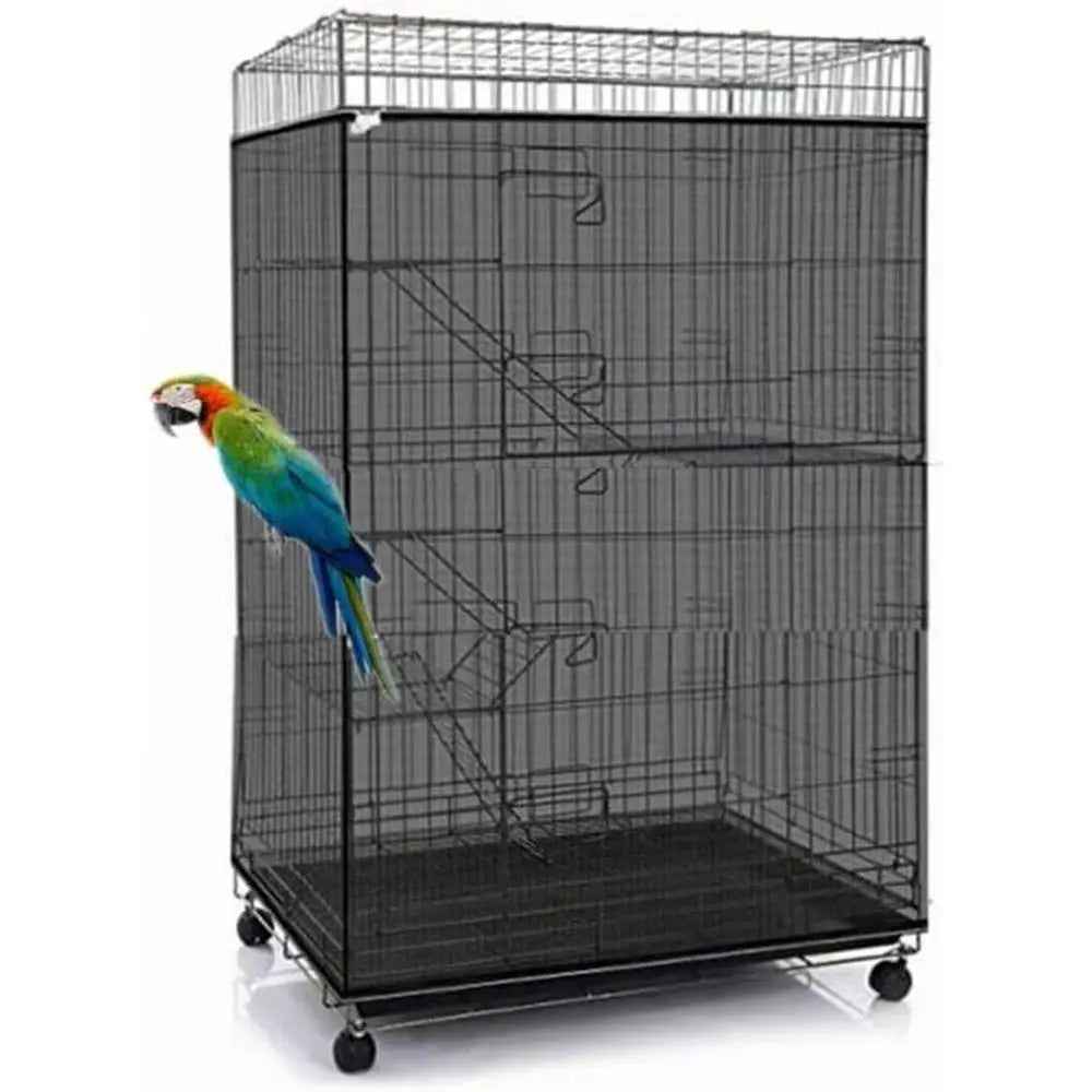 Bird Cage Seed Catcher Mesh Cover for Round Square Cages