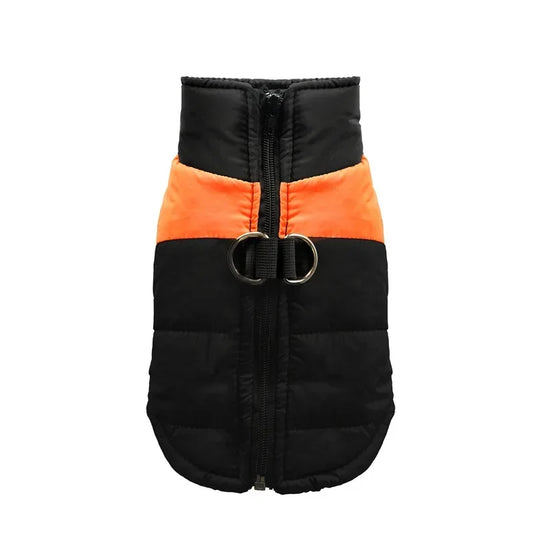 Waterproof Warm Dog Coat With Padded Zipper Jacket For Dogs