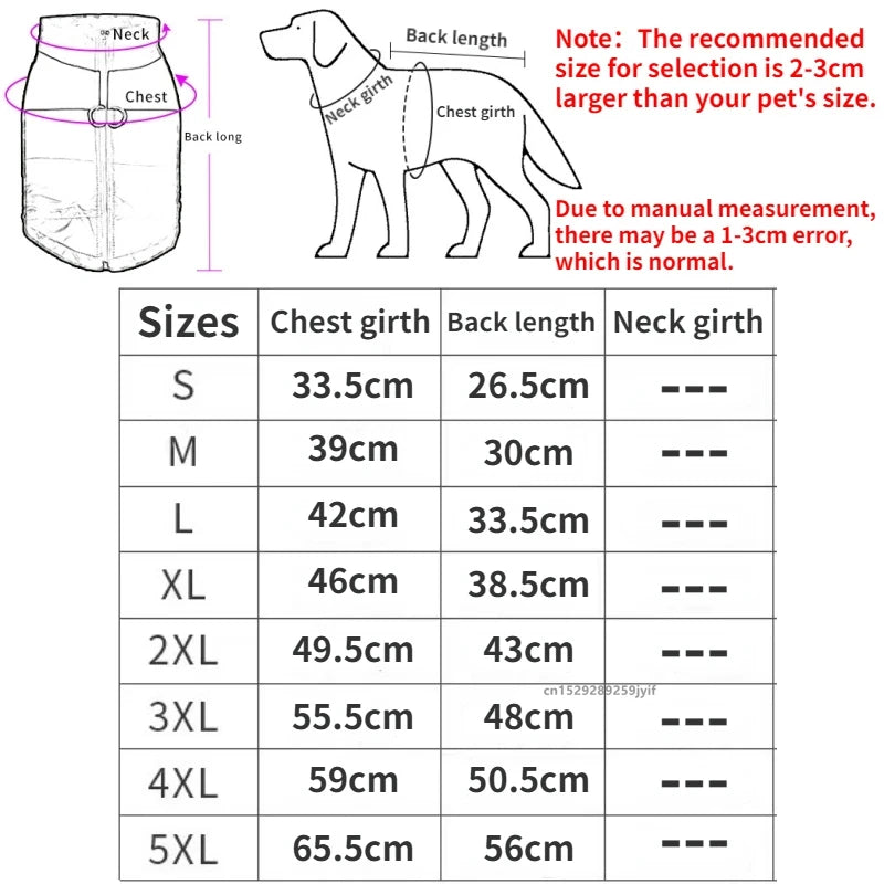 Waterproof Warm Dog Coat With Padded Zipper Jacket For Dogs