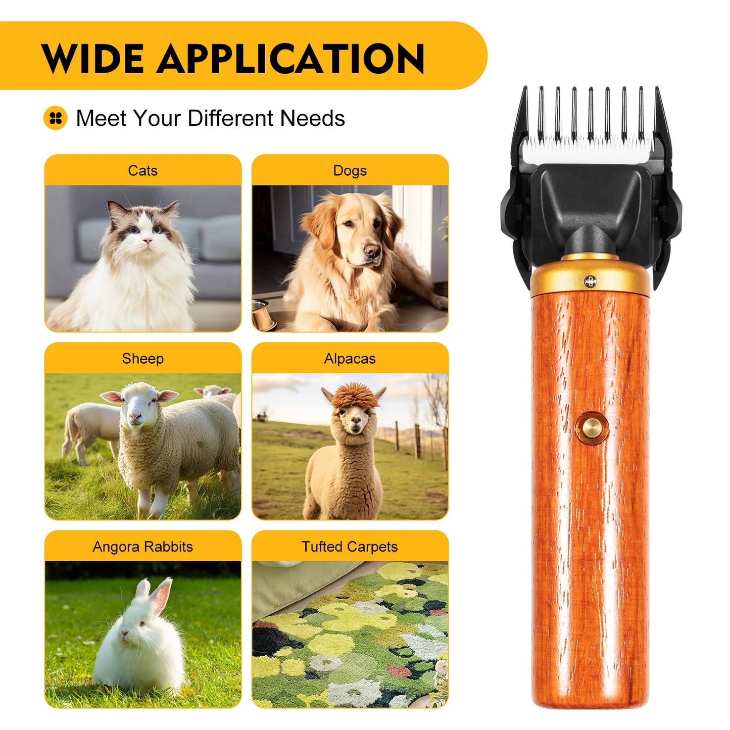 55W Pet Clipper Plug-In Electric Hair Trimmer Low Noise