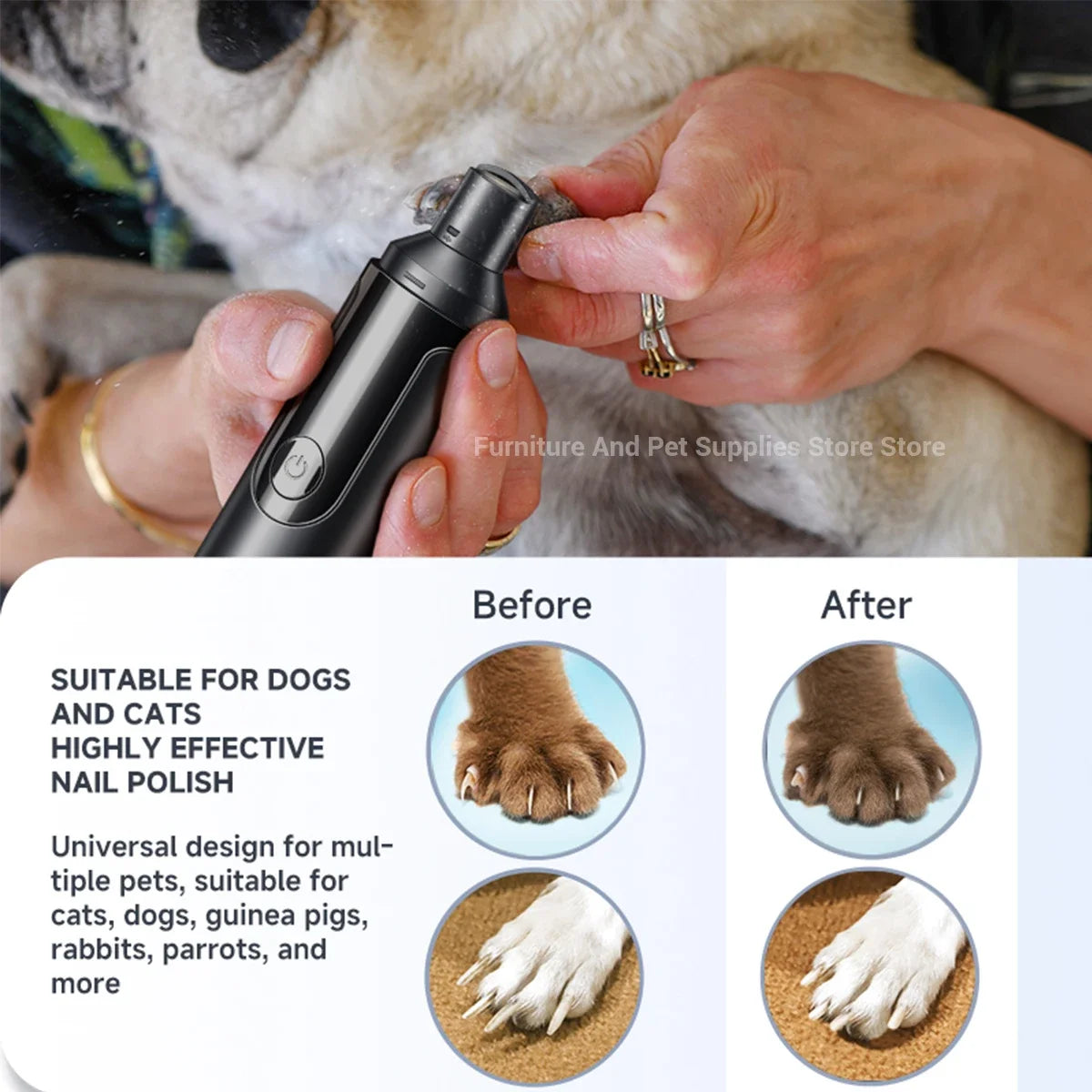 Pet Nail Grinder For Dogs And Cats USB Rechargeable Painless