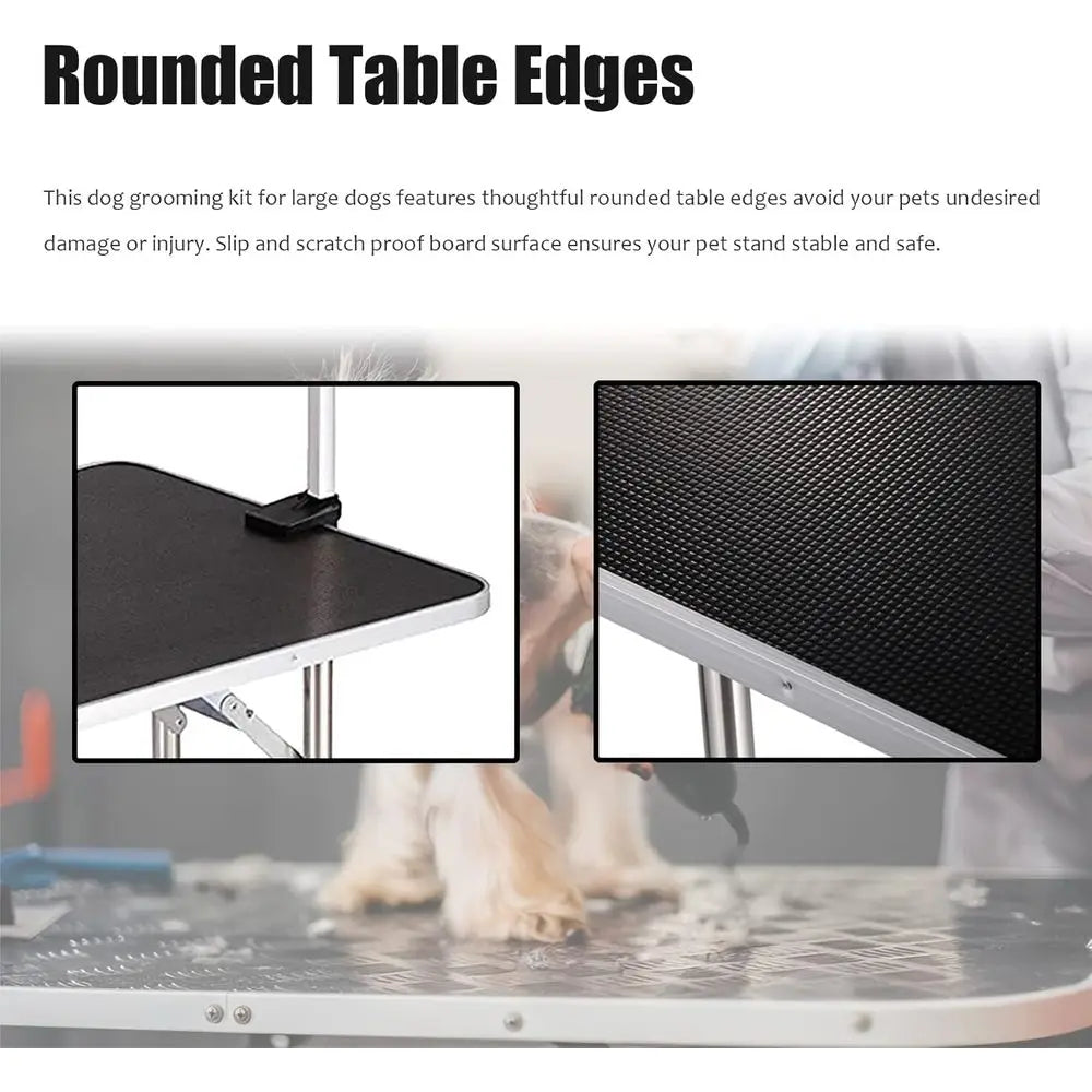 Adjustable Pet Grooming Table With Arm Noose And Mesh Tray