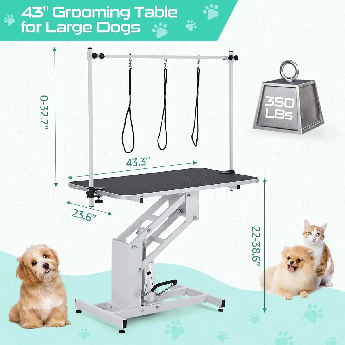 Garvee Electric Pet Grooming Table Height Adjustable Heavy Duty Steel