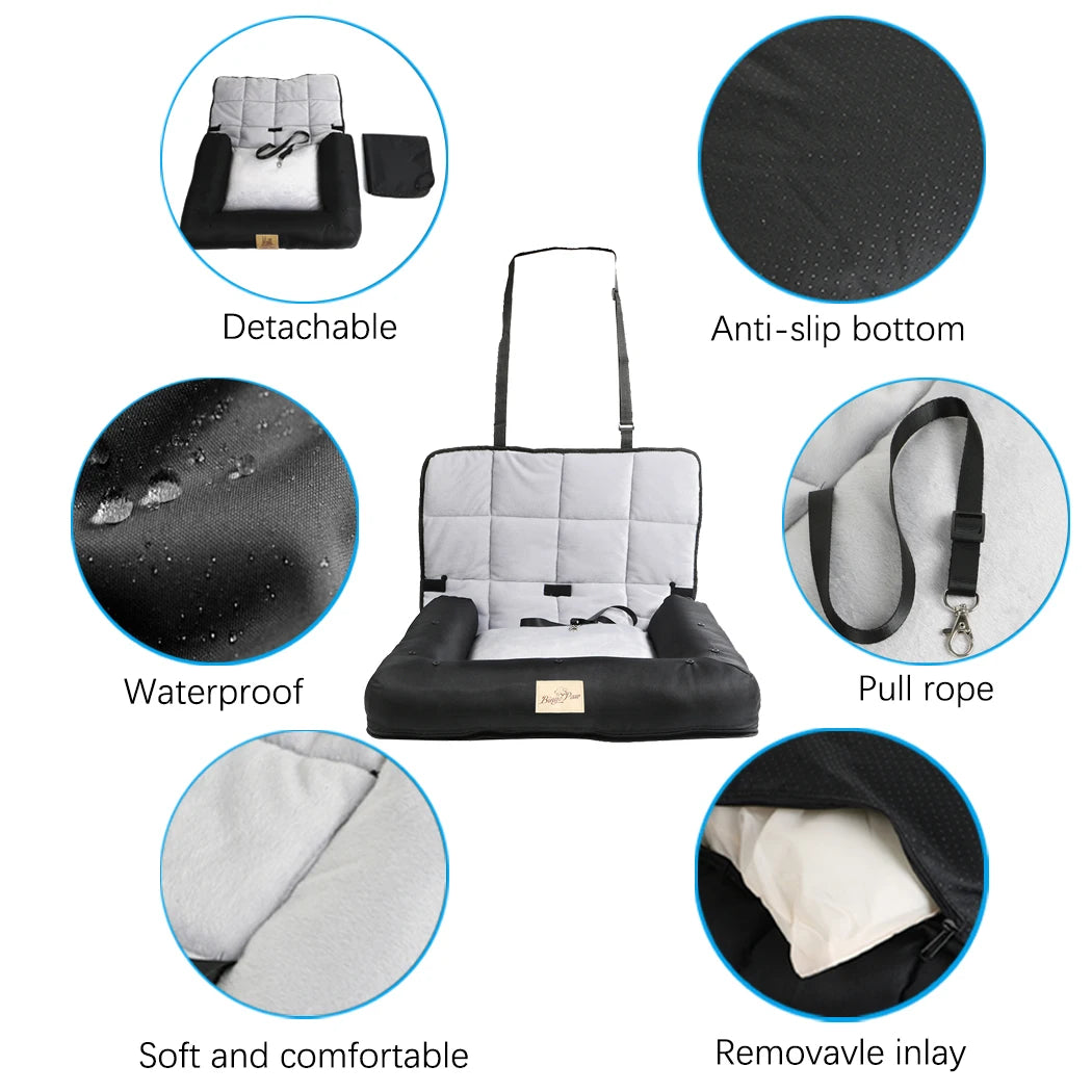 BINGOPAW Car Seat Bed For Dog Waterproof Pet Cushion Mat