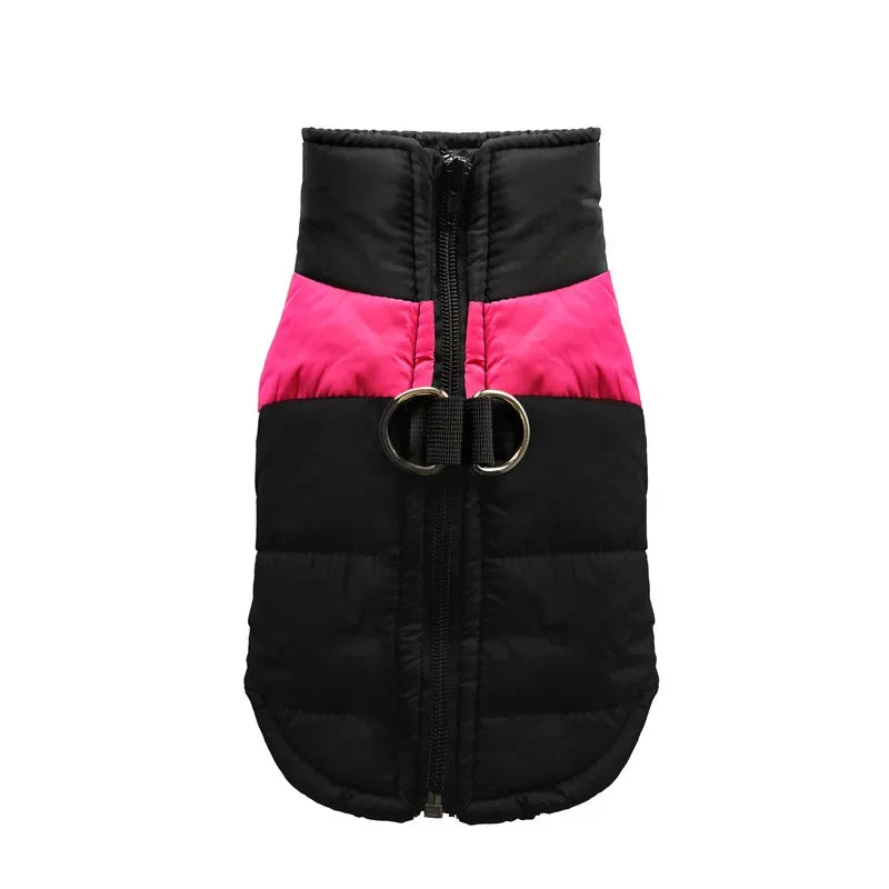 Waterproof Warm Dog Coat With Padded Zipper Jacket For Dogs