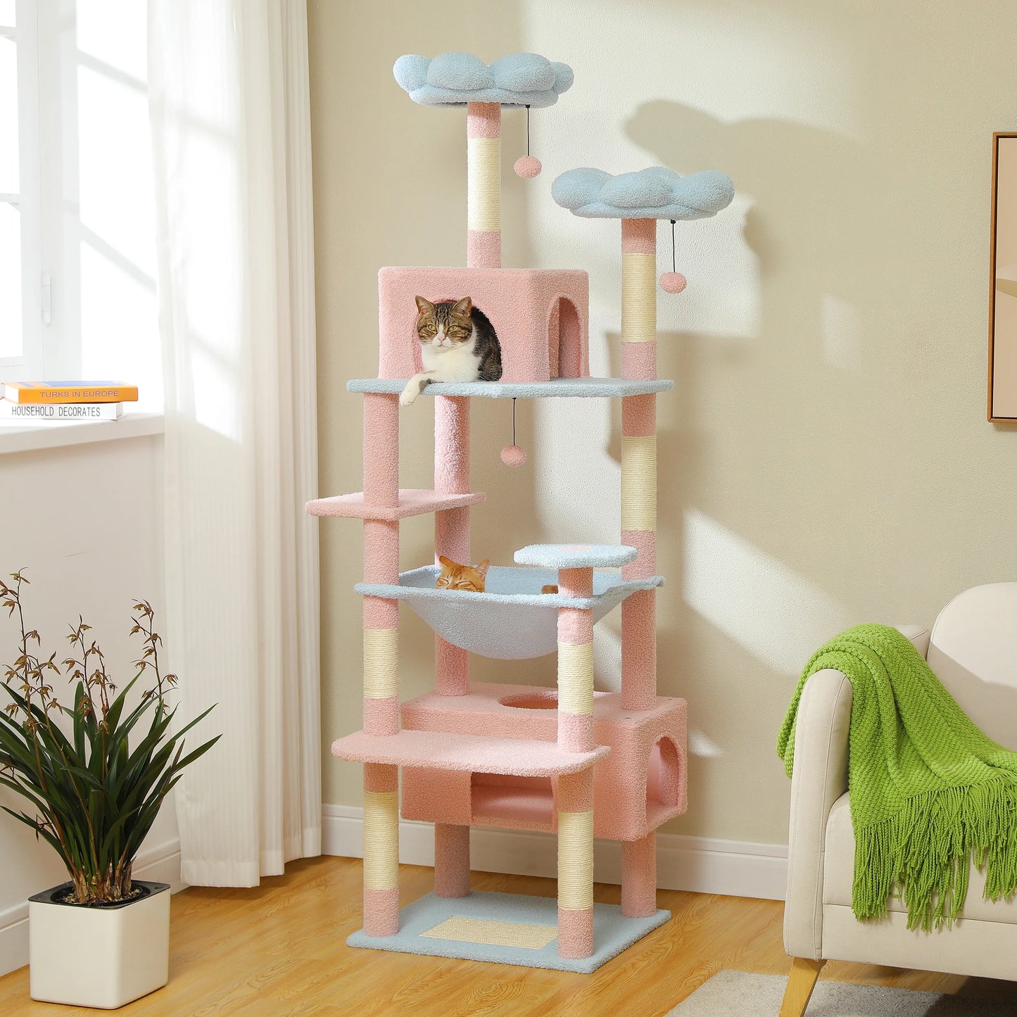 PETEPELA Cat Tree Tower With Sisal Scratching Posts
