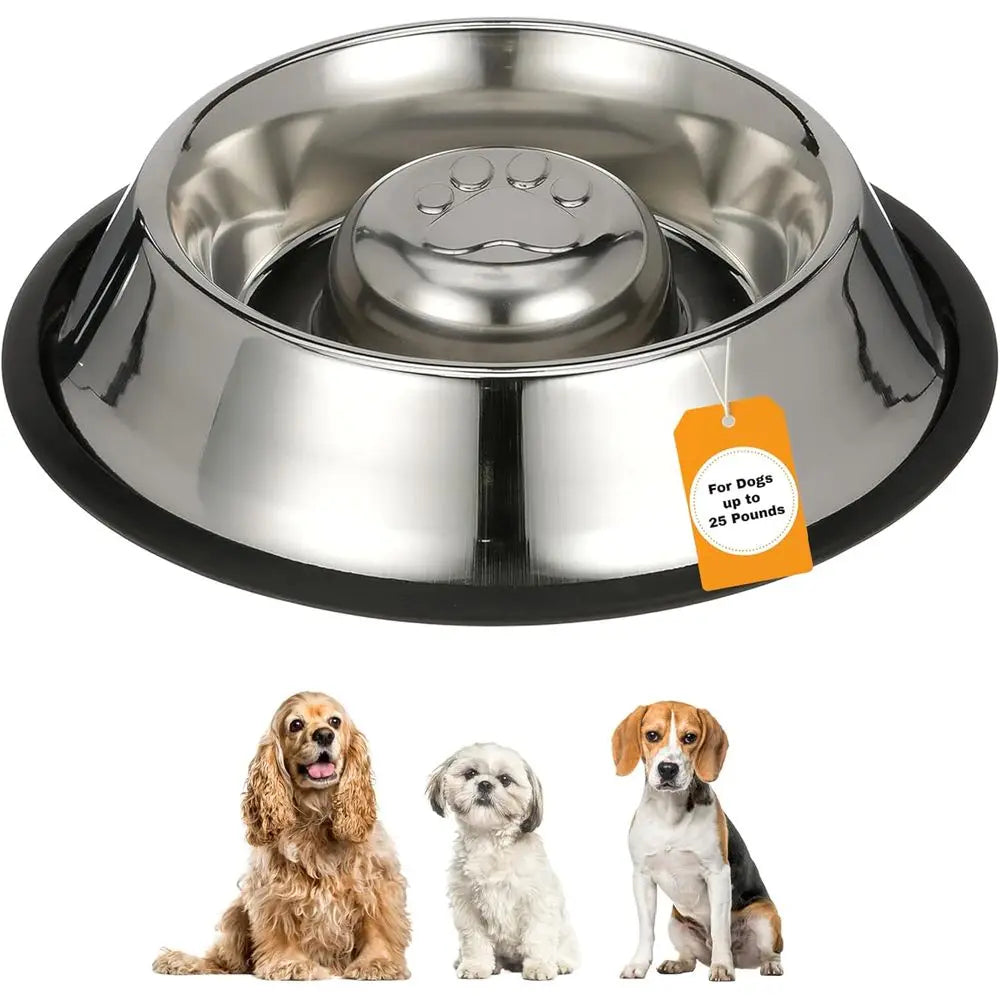 Slow Feed Bowl For Dogs Non Skid Stops Rapid Eating