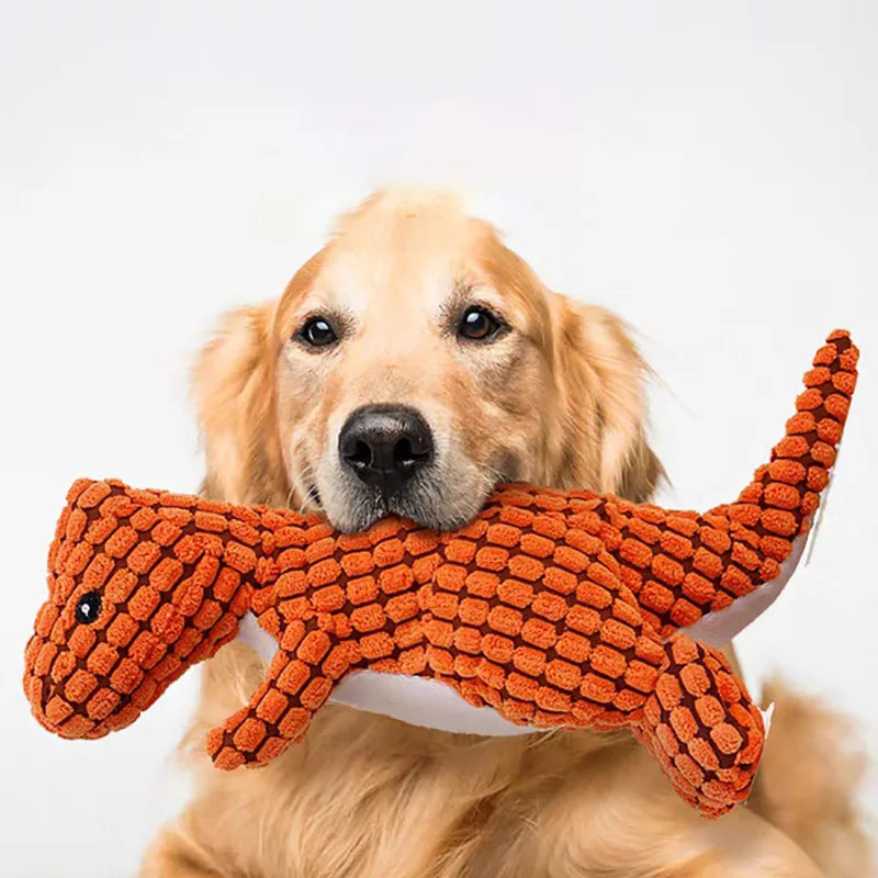 Stuffed Dinosaur Dog Chew Toy For Training And Play