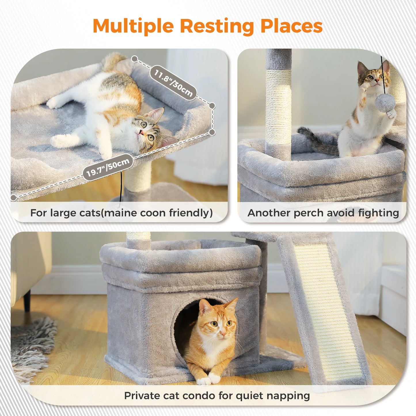 PAWZ Road Small Cat Tree Indoor Tower With Scratching Post