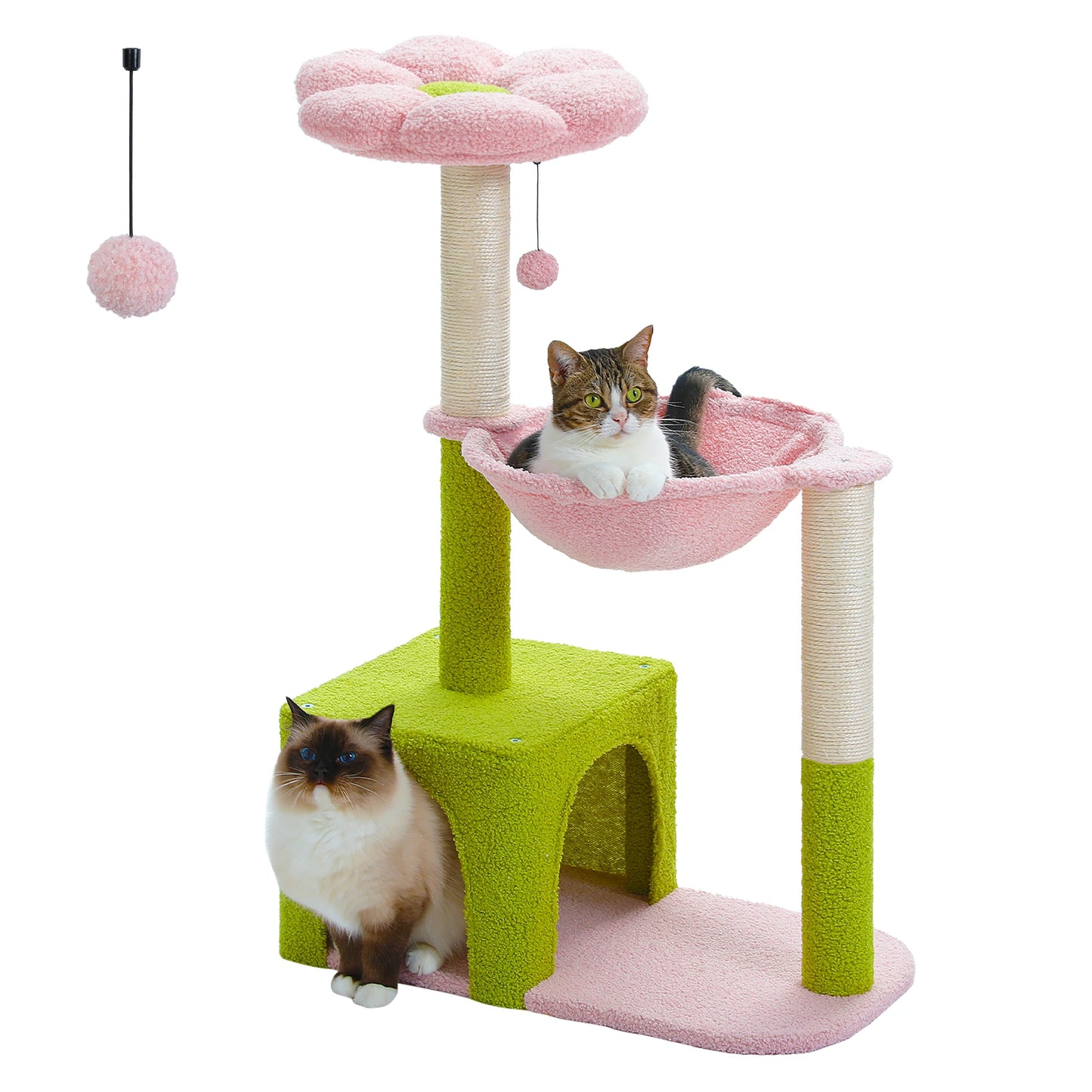 PETEPELACN Flower Cat Tree With Metal Frame Hammock