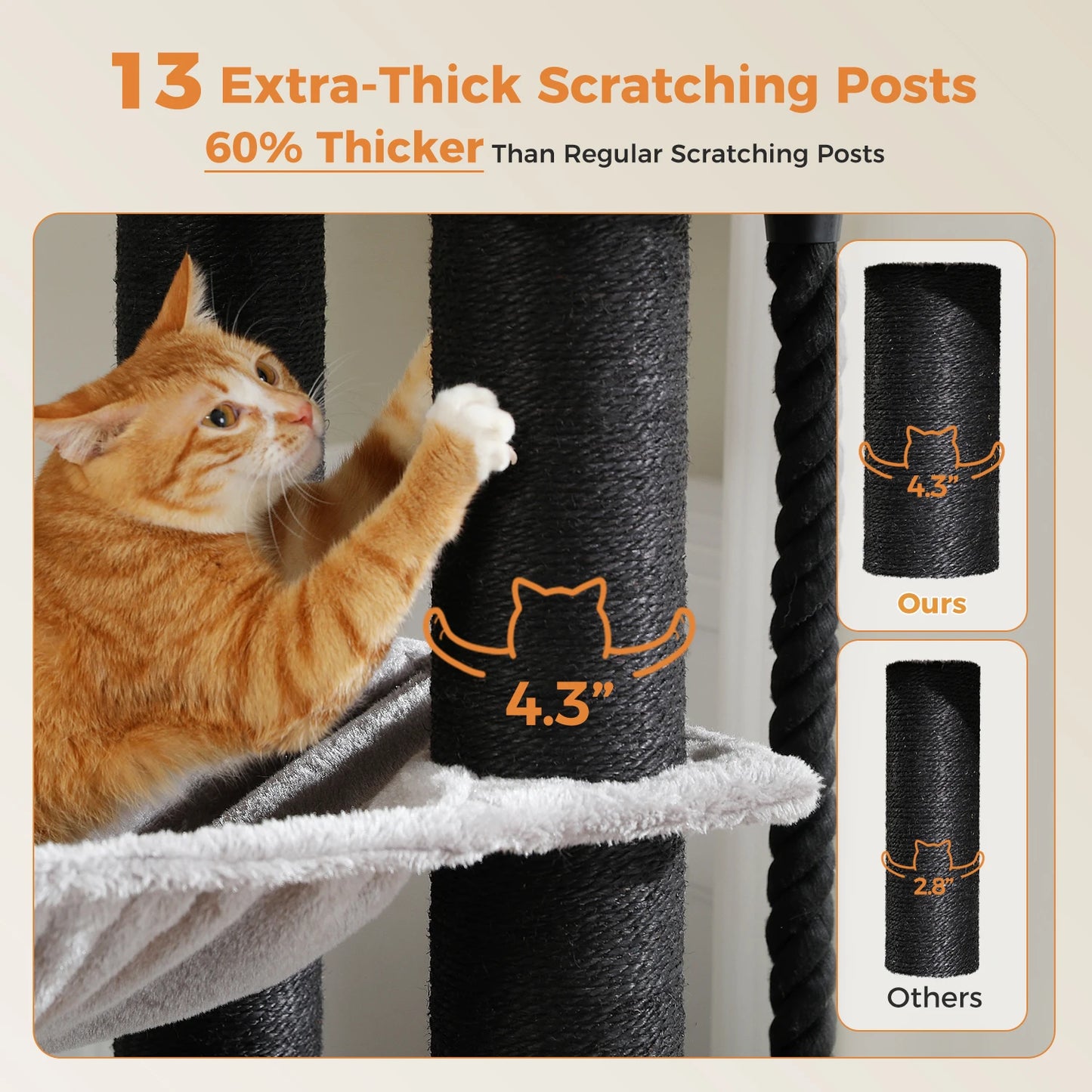 NONECN Cat Tower Indoor Multi Level Condo With Scratching Posts